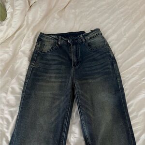 Dark Wash Distressed Denim Jeans